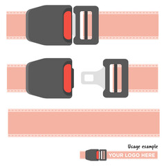 イラスト素材:交通安全、自動車のシートベルト(主線なし)モノトーン