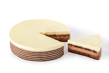 Indulge in a Delicious Layered Cheesecake featuring a rich Chocolate