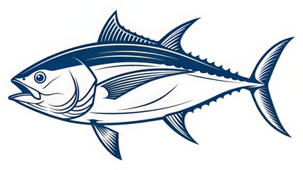 Fototapeta premium Tribal-Style Tuna Tattoo Design with Flowing and Sharp Lines