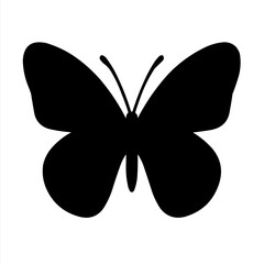 Elegant butterfly vector silhouette design on black, perfect for nature and summer art decoration