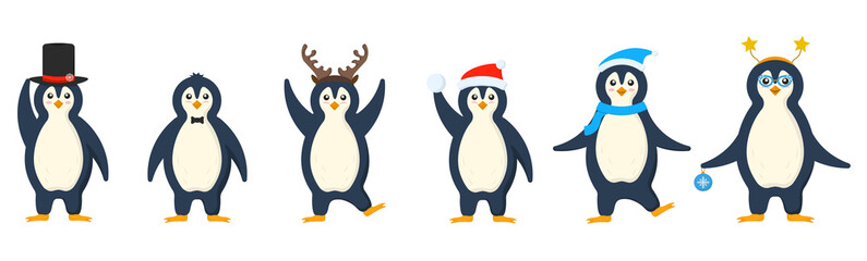 png cartoon penguin in snowy winter landscape with smiling face ice mountain cute arctic animal children friendly illustration fun digital art

