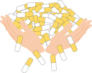 オーバードーズのグラフィック素材イラスト(カプセル)