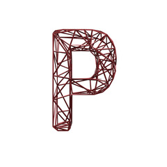 3d render of a symbol made of many spheres