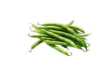 A bunch of fresh green beans, vibrant and healthy. background removed