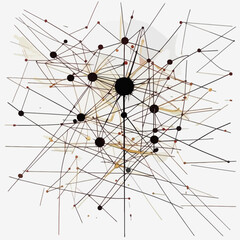 Obraz premium Abstract Geometric Composition Featuring Intersecting Lines And Circles On A Clean White Background