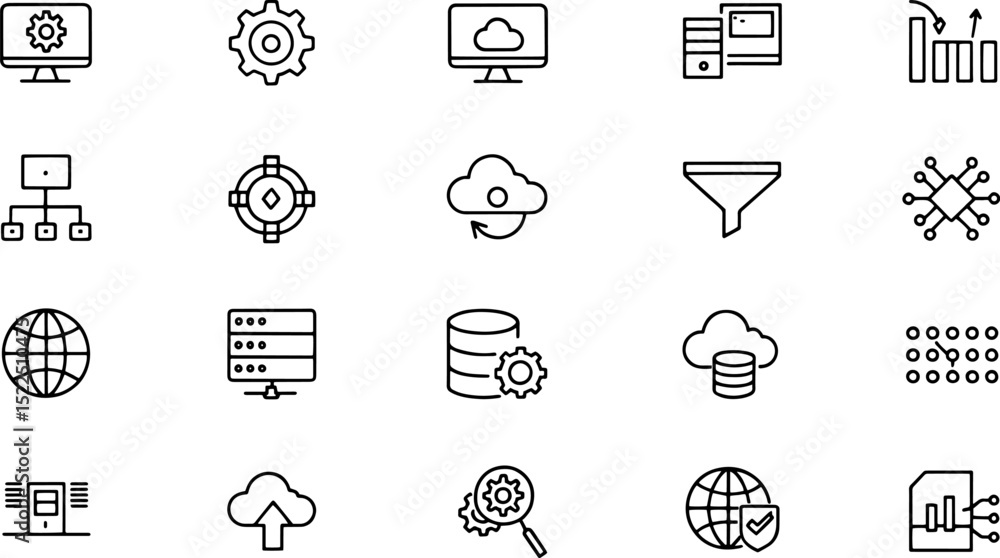 Poster data analytics icon set big data analysis technol (1).eps