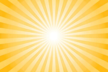 Radiant Yellow Burst Background with Central White Glow Sunbeam Effect Retro Design Optimistic and Cheerful Abstract Vector Illustration