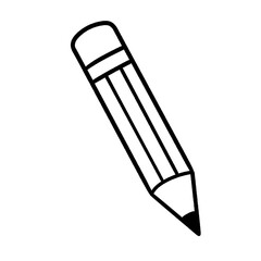 Simple Pencil Icon – Minimal Hand-Drawn Line Art for Writing, Drawing, and Educational Concepts