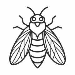 Cicada outline icon on white background