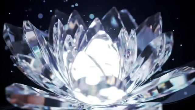 Fantasy ice crystal bloom with glowing light inside