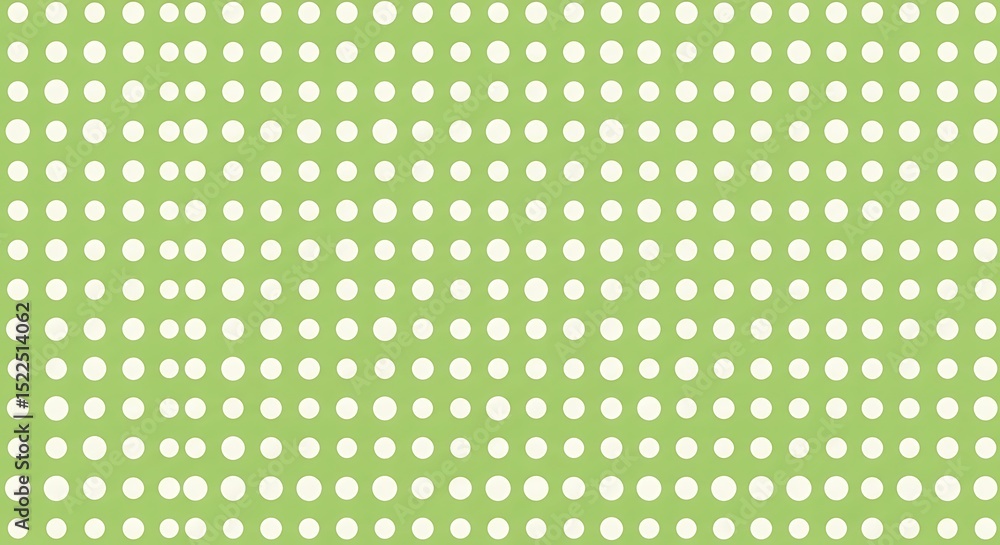 Poster retro style polka dot pattern on light green background with white circles seamless and repeating de