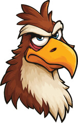 Fototapeta premium Eagle Cartoon Character Mascot Vector – Bold and Majestic Bird with Wings Spread