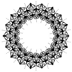 black and white floral frame