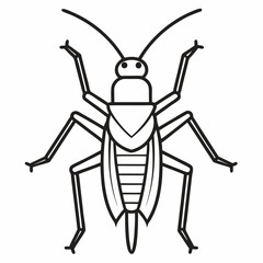 Cricket outline icon on white background