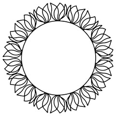 black and white floral frame