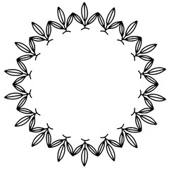 black and white floral frame