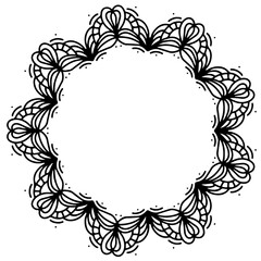 black and white floral frame