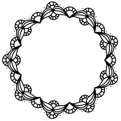 black and white floral frame