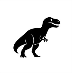 Minimalist T-rex Silhouette Design, Flat Logo Tyrannosaurus Illustration Art