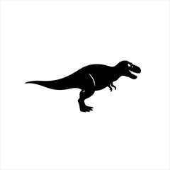 T-rex Silhouette Logo, Tyrannosaurus Rex Illustration, Side View, Clean and Minimal Design