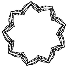 black and white round frame