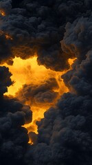 Fiery clouds of smoke fill the frame.