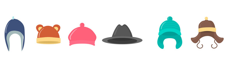 png knitted children hat with pom-pom and warm wool scarf cartoon winter fashion icon cute accessory vector isolated clothing set cold season

