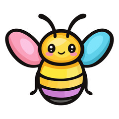 bee, insect, animal, vector, transparent background, creature, apis, nature, isolated, cute