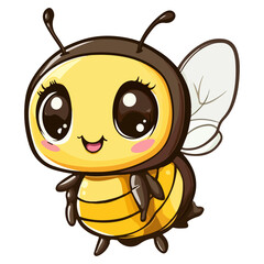 Obraz premium bee, insect, animal, vector, transparent background, creature, apis, nature, isolated, cute