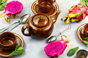 Pitahaya tea drink, tea ceremony.