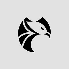 Naklejka premium Abstract Eagle Logo Design Powerful Bird Symbol, Winged Creature, Minimalist Vector Art