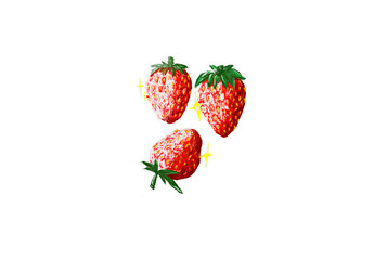 strawberry on white background