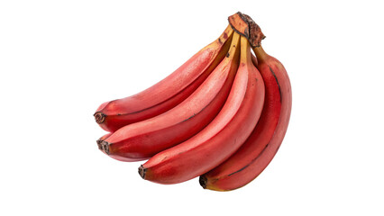 A bunch of tropical red banana isolated on transparent background