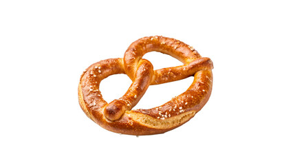 Golden Brown Pretzel with Salt Crystals oktoberfest isolated on transparent background