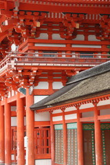 Typical colors of japanese shinto shrines in Kyoto