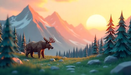 Low-Poly Canada Scene

3D Moose & Bear Art

Paper-Craft Canada Day

Canadian Wildlife Sunrise

Low-Poly Nature Canada

