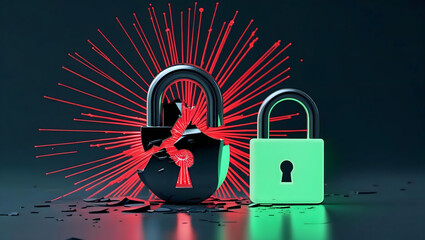 Broken Padlock  Cyber Security  Data Breach  Digital Risk