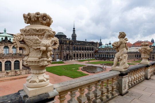 Baroque architecture of Zwinger Palace in Dresden