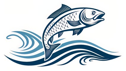 Naklejka premium Tattoo-Inspired Tuna Illustration with Intense Lines and Stylized Motion