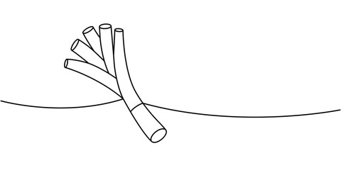 Spring onions one line continuous drawing. Fresh organic vegetable. Vector illustration