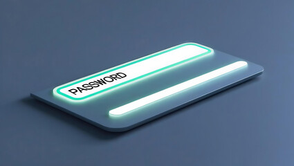 Glowing Password Entry Field  Digital Security Concept