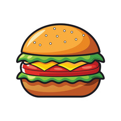 Burger illustration on white Transparent Background