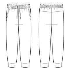 Kids jersey jogger pants template