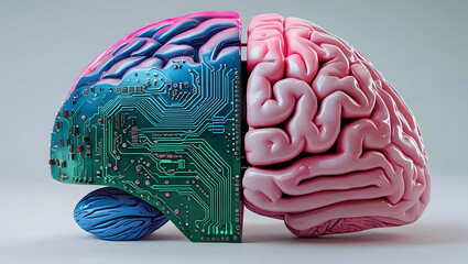 Human Brain vs  Circuit Board  AI  Technology  Neurology