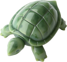 Smoothly carved jade turtle with detailed limbs, sharp shell edges, natural depth, and elegant simplicity. 