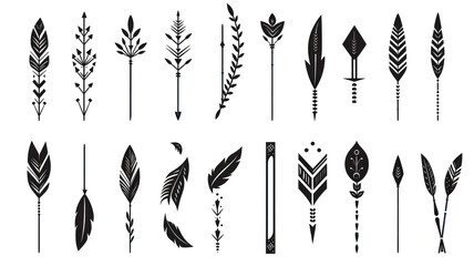  Set of Hand-Drawn Arrows in Doodle Style on Transparent Background