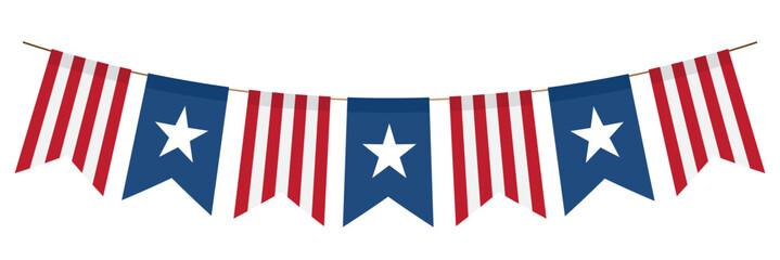 fourth of July bunting USA independence day. vector illustration