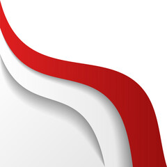 Futuristic Dynamic Wave Indonesian Flag Corner Header Footer Shape Vector Assets for Flyer, Banner, Poster, Etc. Corner Frame Shape