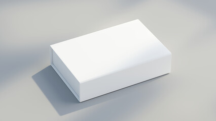 White gift box - Closed gift box - 3d rendering mock up.