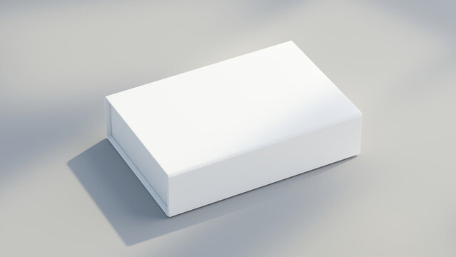White gift box - Closed gift box - 3d rendering mock up.